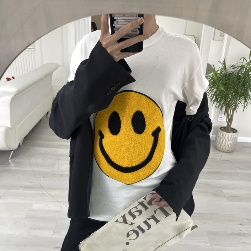 Áo Drew thêu xù cao cấp Áo thun drew thêu xù mặt cười
