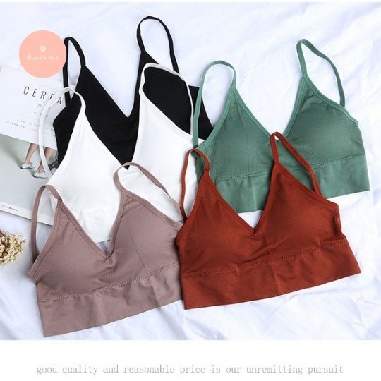 Áo bra khoét sâu sau lưng, brallete vải cotton, áo lót mỏng 2 dây, chất siêu mượt, Queennga | BigBuy360 - bigbuy360.vn