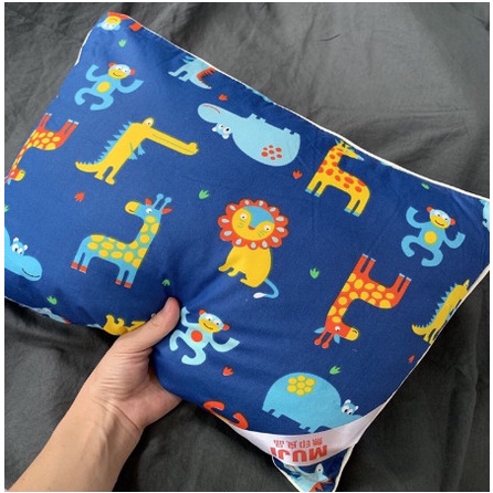 Gối cho bé hút chân không 30cm x 50cm chất liệu cotton mịn màng thoáng mát thấm hút mồ hôi_Gối trẻ em mụi cao cấp