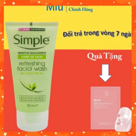Sữa rửa mặt simple - 150ml Bill 4 date 2023 mới nhất - Chính Hãng