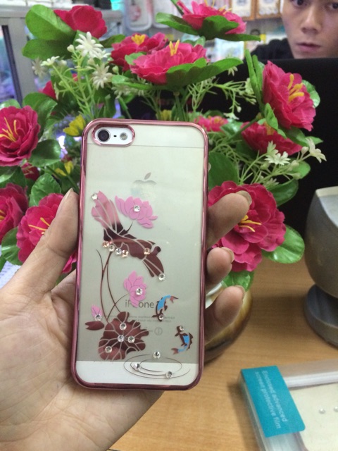 Ốp ip5/5s Hoa sen Đính Đá