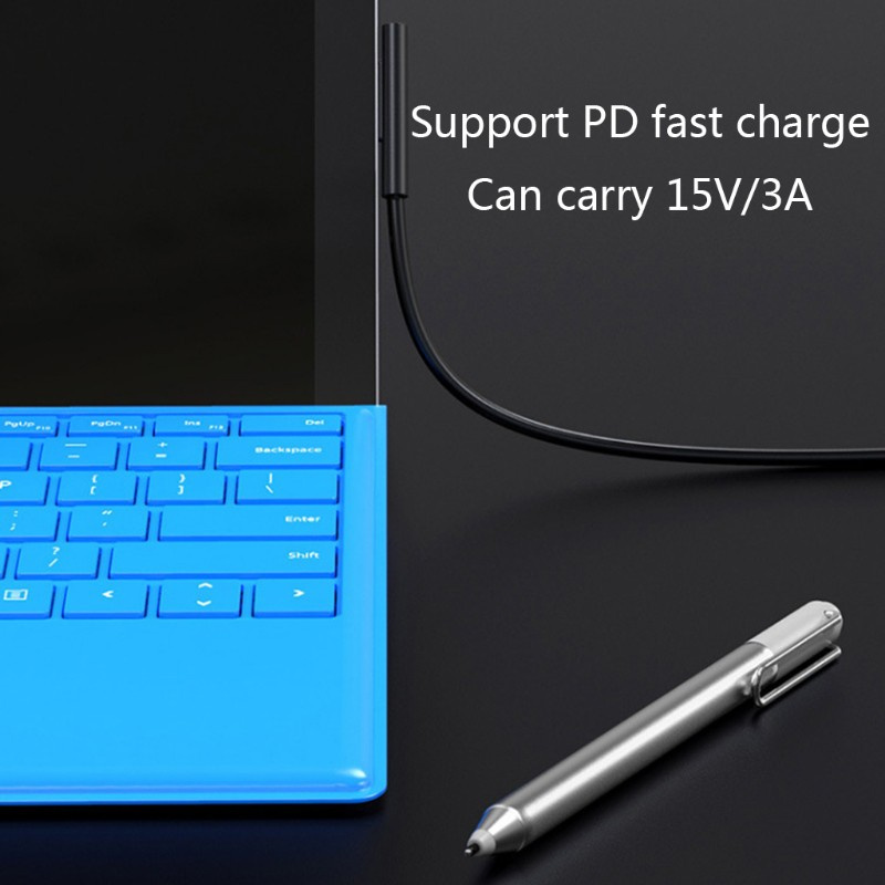 Dây Cáp Sạc Nhanh 15v 3a Pd Cho Surface Pro 7 / 6 / 54 / 3 Book / Book 2