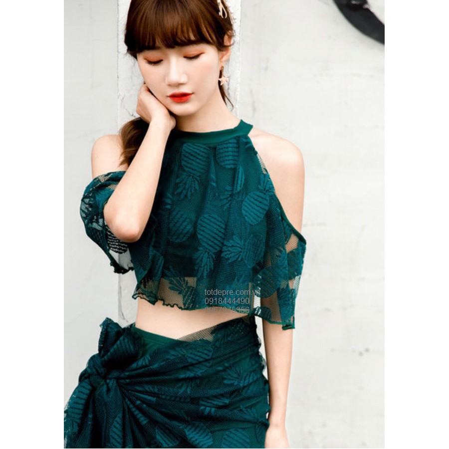 Bộ bơi 3 chiết tiết kèm choàng ren