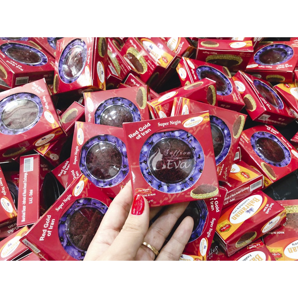 Combo 20 hộp 1gram Saffron loại 1 Super Negin thương hiệu Bahraman  / Nhụy Hoa Nghệ Tây (hộp thiếc)
