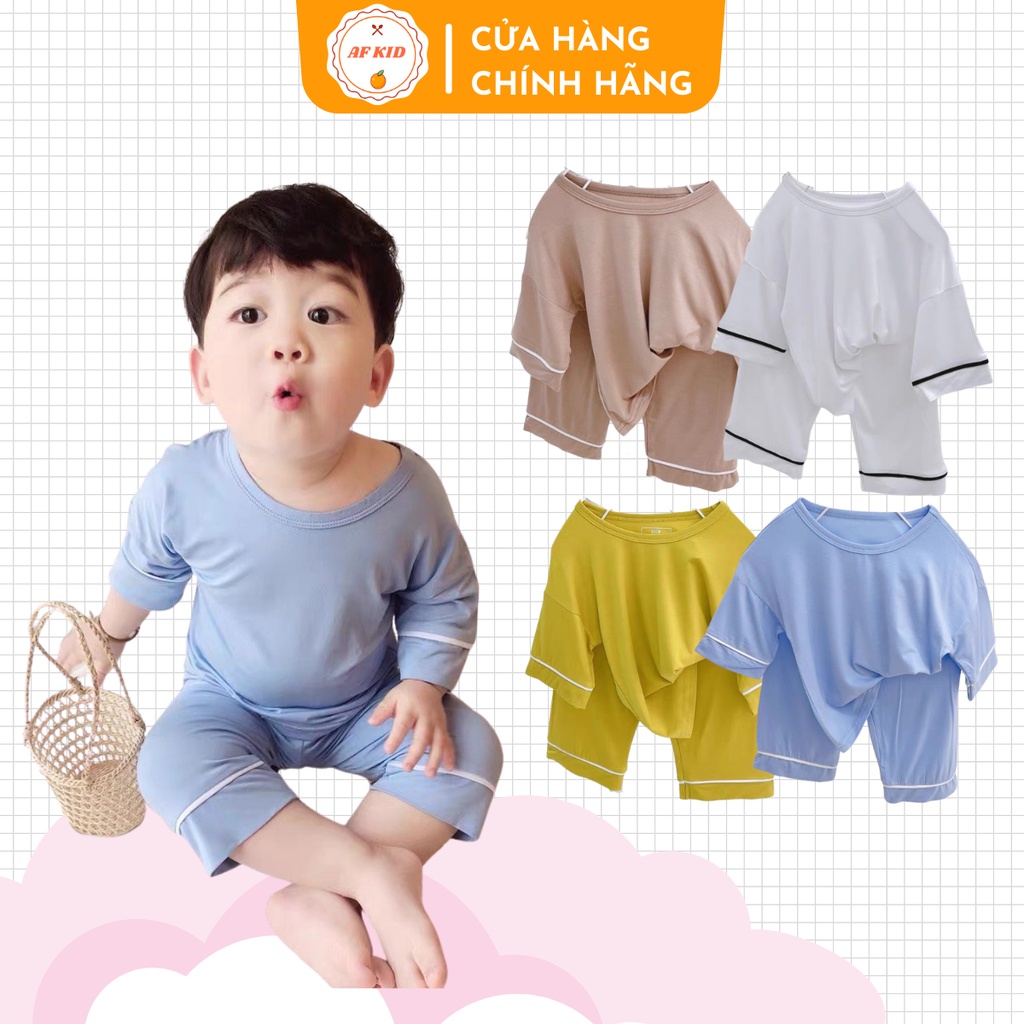 Bộ Quần Áo Trẻ Em Minky Mom Lửng Bo Viền Tay Chân Nhiều Màu Cho Bé Chất Thun Lạnh Siêu Mềm Mịn Mát