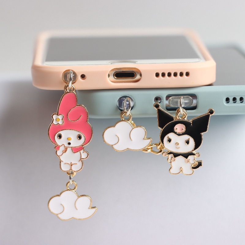 Nút Bịt Cổng Sạc Điện Thoại / Tai Nghe Chống Bụi Hình Kuromi Melody Dễ Thương diy