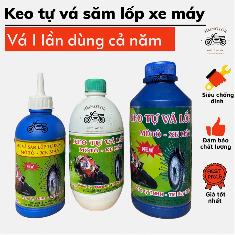 Keo tự vá săm lốp xe máy Huy Đức 700ml, 500ml, 350ml