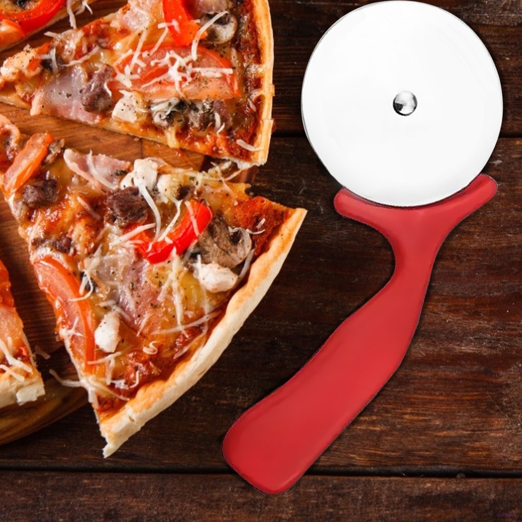 Stainless Steel Roller Type Pizza Cutter Bread Pies Wheels Rotary Cake Cut Cooking Tool solidvalue.vn