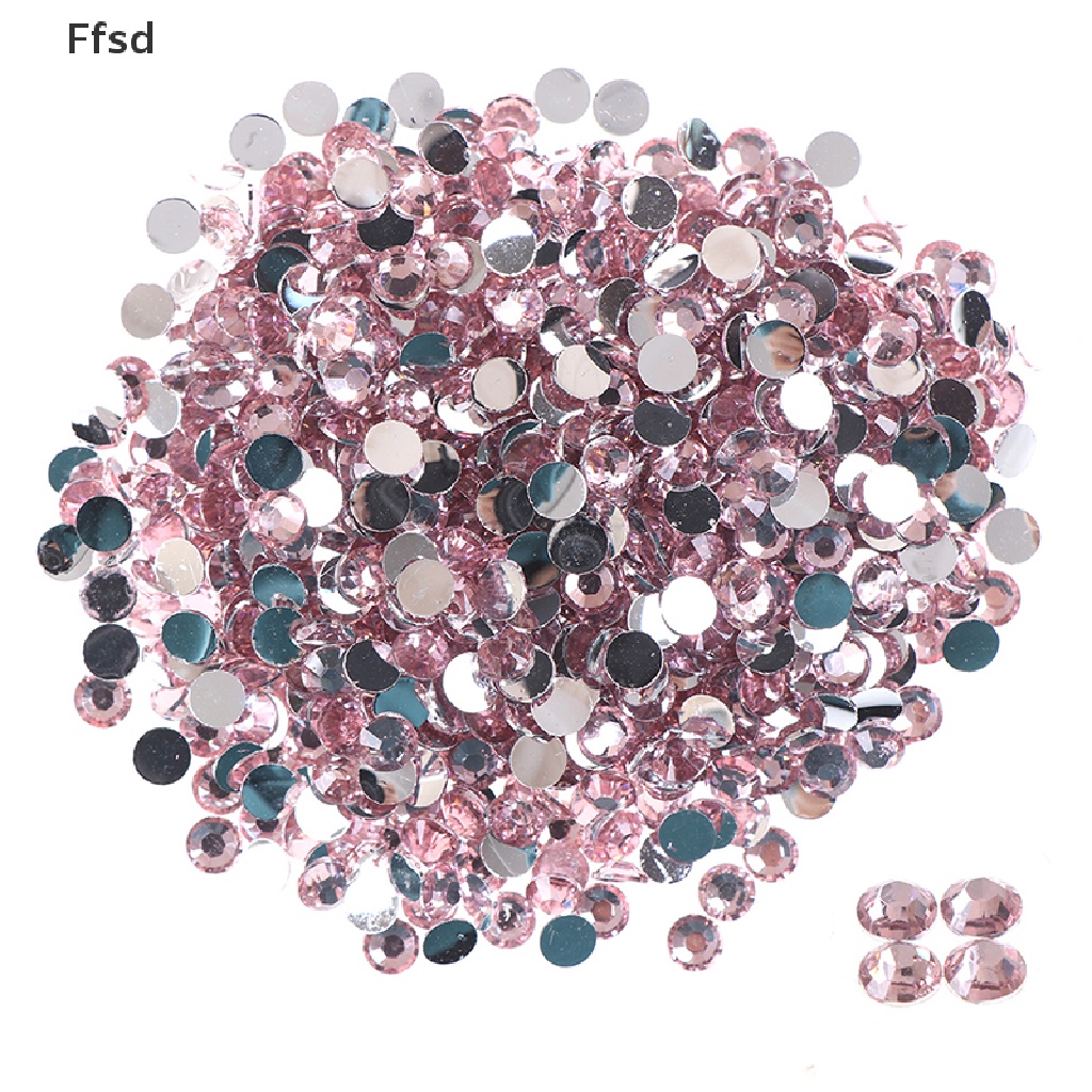 {Ffsd} Set 1000 Hạt Kim Cương Giả Pha Lê AB Sữa Phẳng Trang Trí Quần Áo / Móng Tay Bán Chạy 5mm