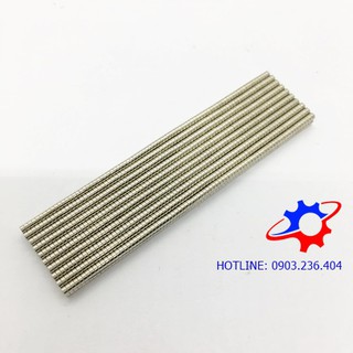 Nam châm chịu nhiệt kích thước 2x1mm mạ nikel