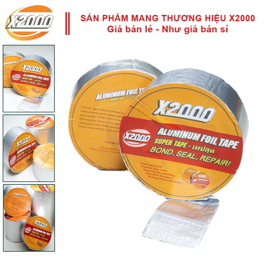 Băng keo chống thấm chống dột x2000 siêu dính chịu nhiệt tốt chống thấm dột tường bể nước trần nhà mái tônn