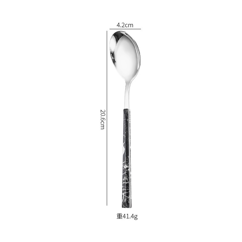 Thìa Inox 304 hoạ tiết vân đá đen sang trọng