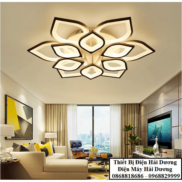 Đèn led ốp trần Hoa Sen 12 lá 75W NT022 - 3 Chế Độ Ánh Sáng - Tăng Giảm Ánh Sáng - Điều Khiển Từ Xa - Bảo hành 2 năm