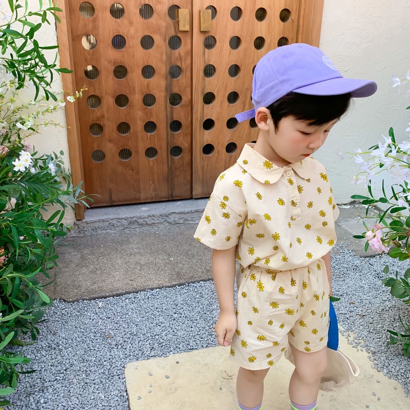 Bộ Đầm Cotton In Hoa Phong Cách Nhật Bản Hàn Quốc Thời Trang Mùa Hè 2022 Cho Bé Gái