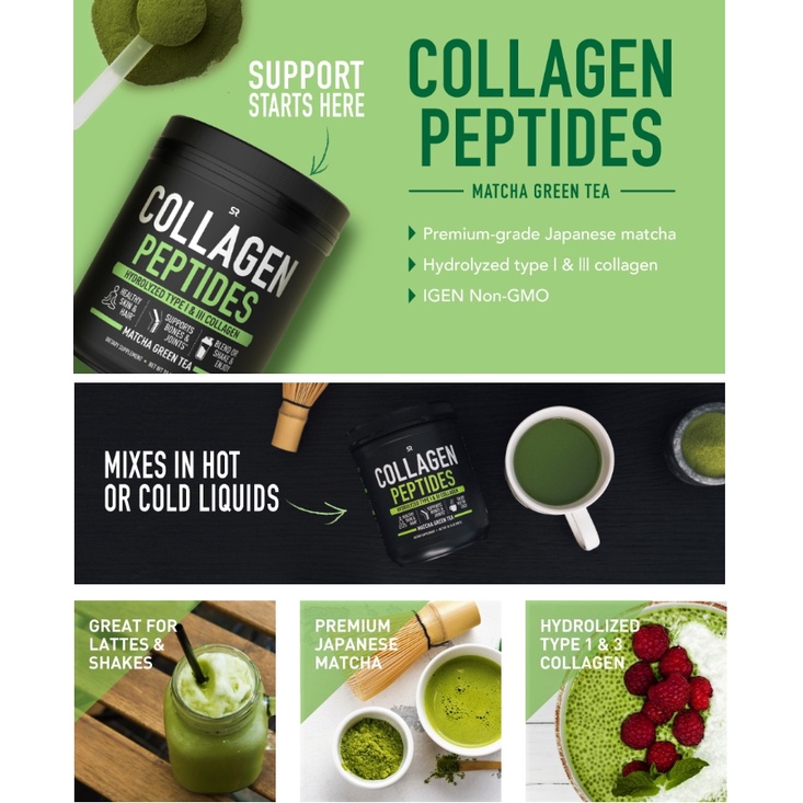 Bột Collagen thuỷ phân Collagen Peptides Sports Research [Hàng Mỹ]