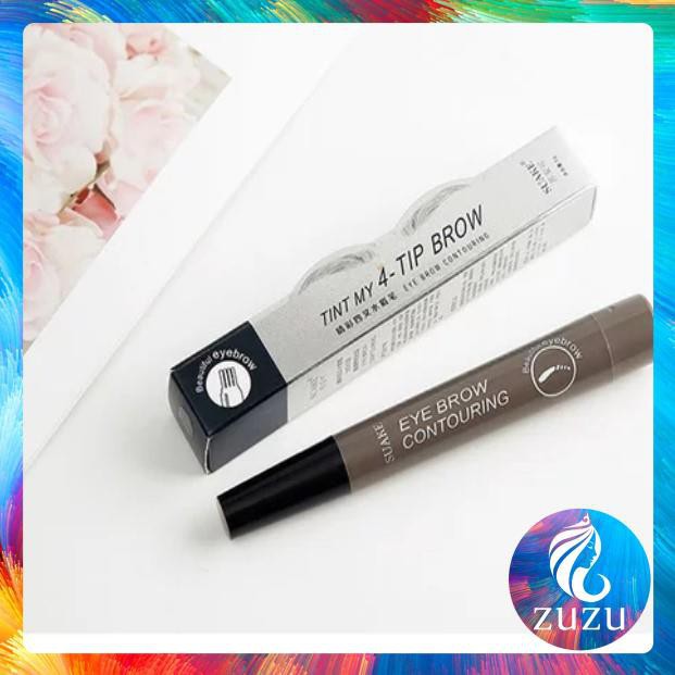 Chì kẻ mày, Bút kẻ lông mày gẩy sợi SUAKE 4 ngòi nét mảnh lâu trôi Eye Brow Contouring 5g