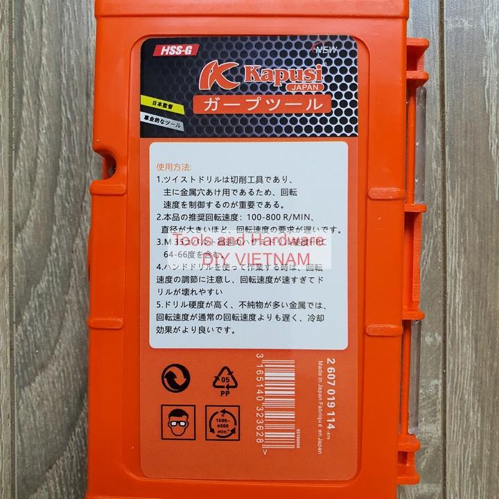 [Ảnh thật] [Chính hãng] Bộ Mũi khoan inox hãng Kapusi Nhật Bản các 6 chi tiết và bộ 19 chi tiết gồm các cỡ thông dụn