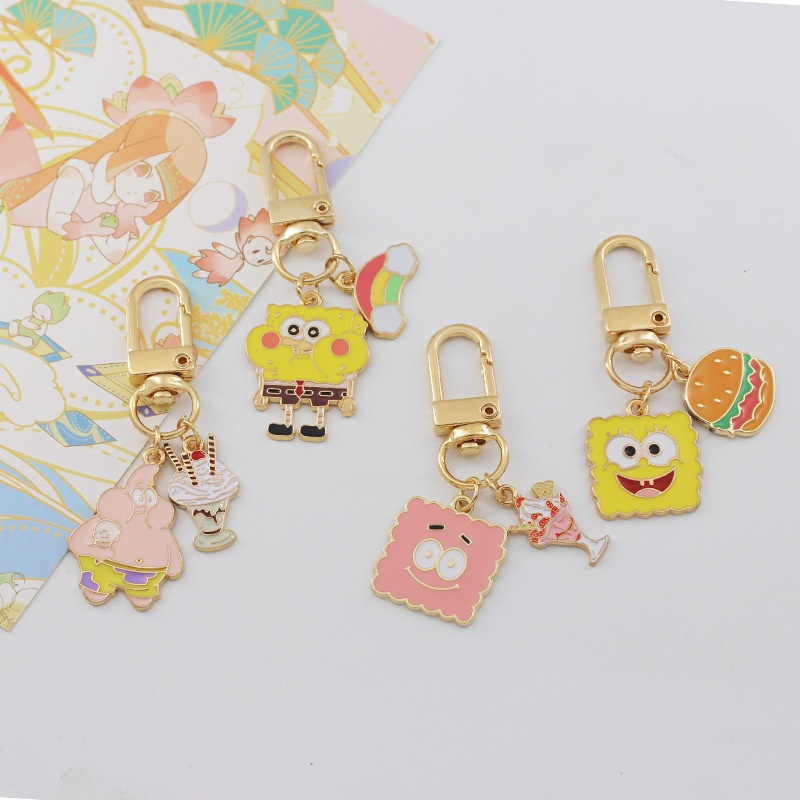 Móc Khóa Hình SpongeBob Dễ Thương Bằng Hợp Kim Tráng Men