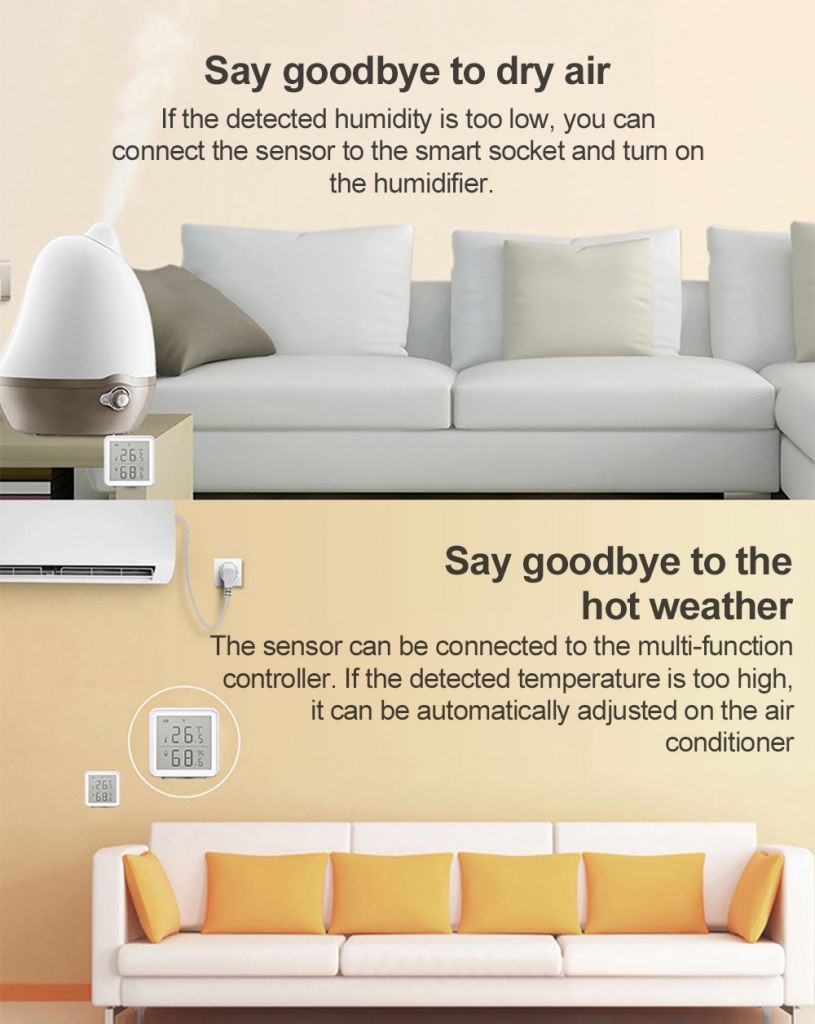 【Available】 WIFI temperature and humidity sensor smart home indoor intelligent linkage temperature and humidity abnormal sensor 【Bloom】 | BigBuy360 - bigbuy360.vn