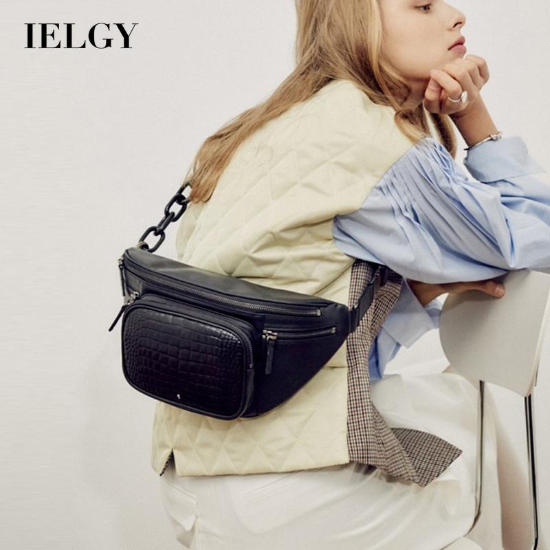 Túi Đeo Chéo Vân Da Cá Sấu Bằng acrylic Phối Dây Đeo Sợi Xích Thời Trang Cho Nữ