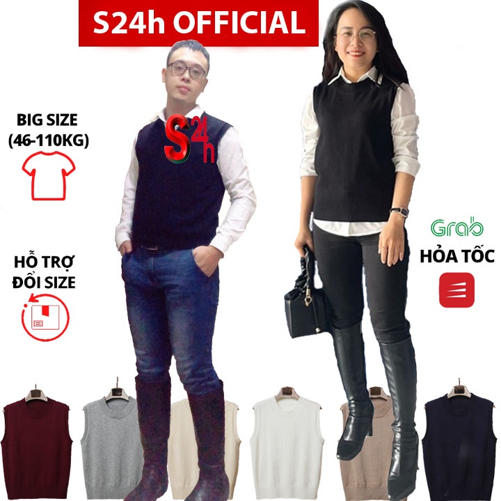 Áo len gile nam nữ cổ tròn - áo gile len AGL02