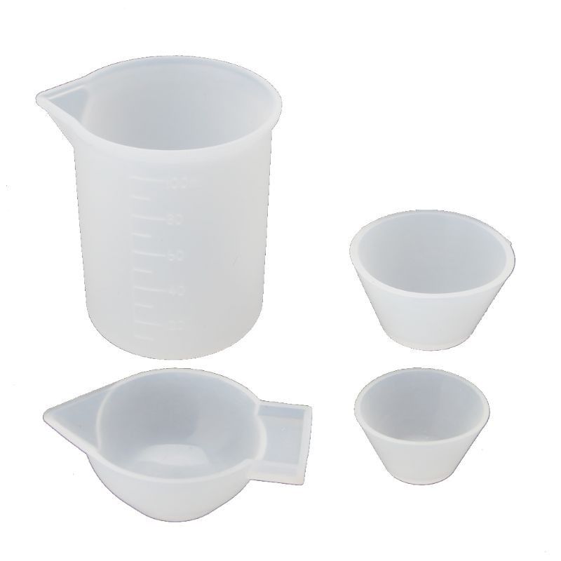 Bộ 4 cốc đo lường bằng silicone 100ml 10ml