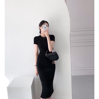 Váy body tay lỡ cộc nhún eo