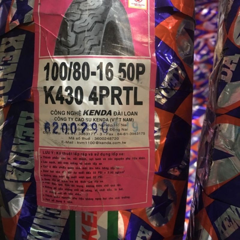 Combo lốp trước + lốp sau SH Việt chính hãng Kenda