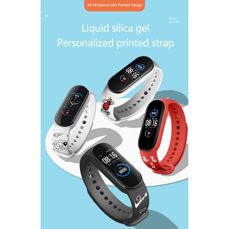 Dây Đeo Silicone Thay Thế Cho Đồng Hồ Thông Minh Xiaomi Mi Band 5 6 Mi Band 4 3