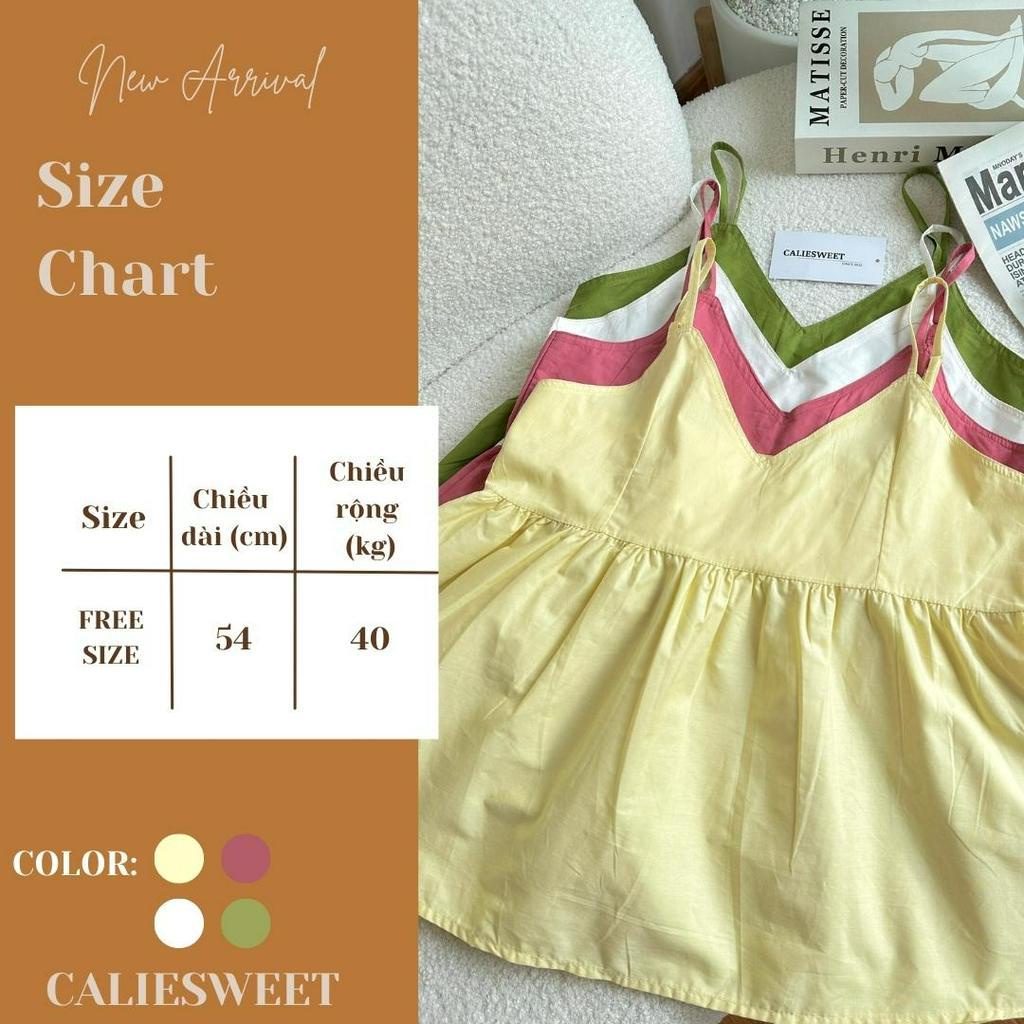 Áo 2 dây babydoll Caliesweet áo 2 dây thoáng mát ngày hè năng động thời trang