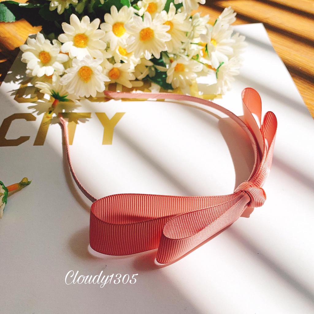 Cài tóc/Bờm tóc nơ ruy băng 4 màu