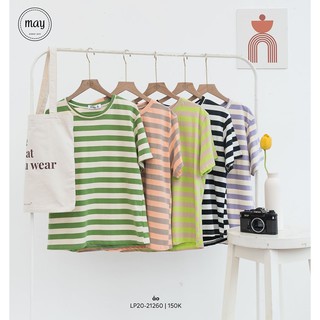 Áo phông oversize kẻ  #9003