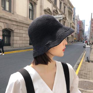 Mũ Cói Rộng Vành Màu Sắc Tương Phản Phong Cách Hàn Quốc Cho Nữ