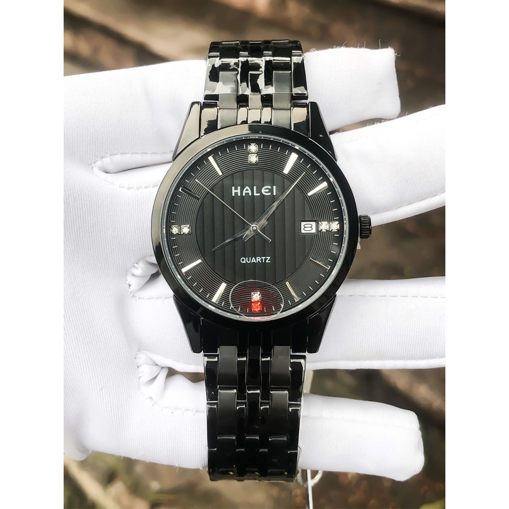 Đồng Hồ Nam HALEI FULL BLACK MSH00985 Bao Ngầu, Chống Nước 5ATM  Tặng 1 Nhẫn