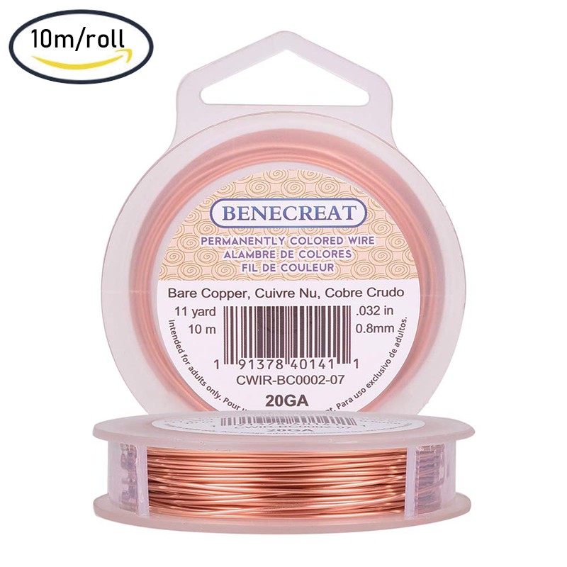 1roll 20Gauge(0.8mm) Bare Copper Wire Unplated Craft And Jewellery Making Wire for Crafts Beading Jewelry 10M/11Yard