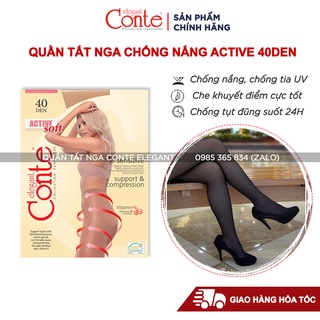 Quần tất Nga Active 40D CONTE siêu dai, chống nắng, thon gọn, màu đen màu da cát cháy, nhập khẩu chính hãng - Contevn