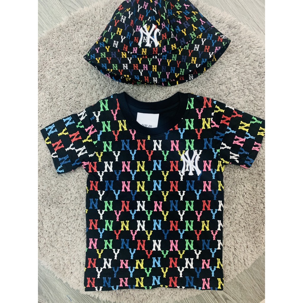 FULL TAG Set Áo gia đình T shirt tay ngắn kèm phụ kiện túi, mũ NY, Áo đôi Nam Nữ NY nhiều màu sành điệu