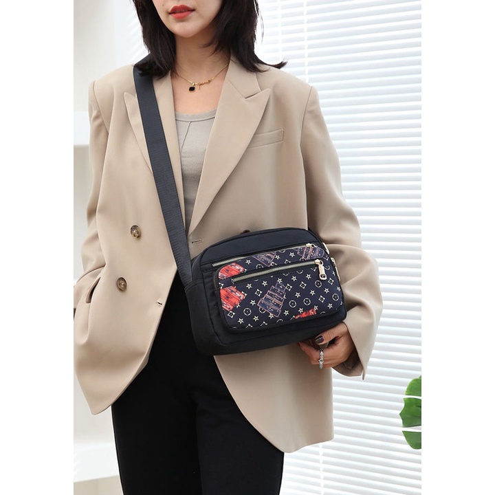 Túi xách, túi đeo chéo nữ vải dù oxford mềm mại, chống thấm nước cao cấp size 26cm TUI-100