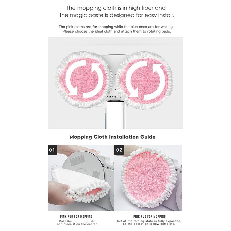 Set 2 Miếng Vải Thay Thế Cho Cây Lau Nhà Bobot 8 Và 9 Series,Floor