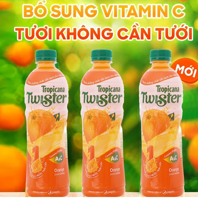 Thùng 24 chai nước Cam Ép Twister Tropicana 455ml - Đại lý 273