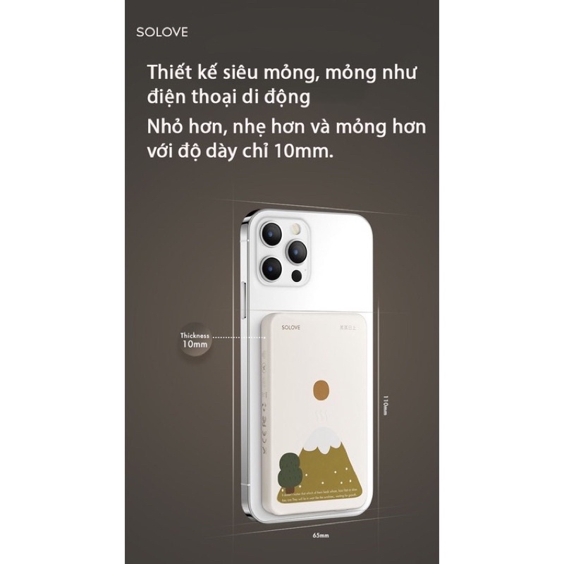 Sạc dự phòng không dây Xiaomi Solove W9 -5000mAh Sạc nhanh 15W