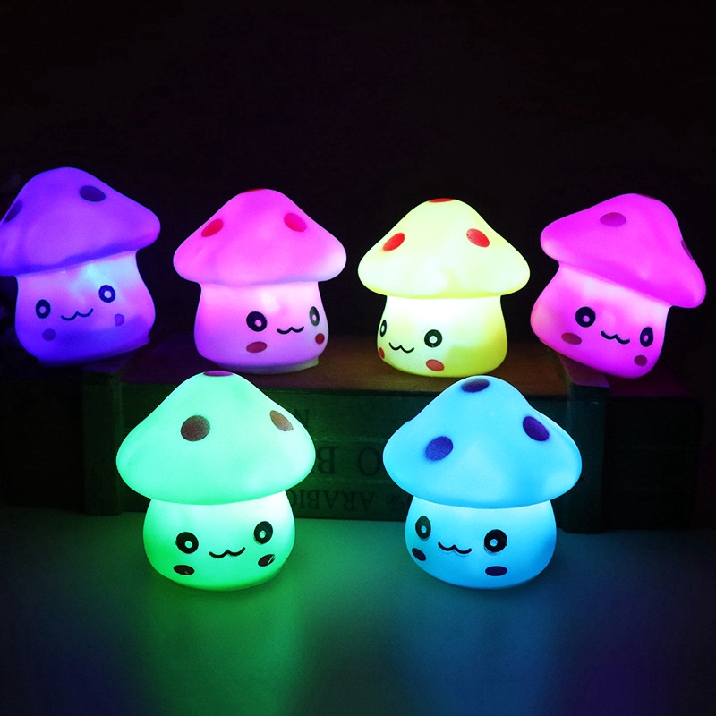 Đèn ngủ bóng LED hình nấm hoạt hình nhiều màu sắc dễ thương cho bé