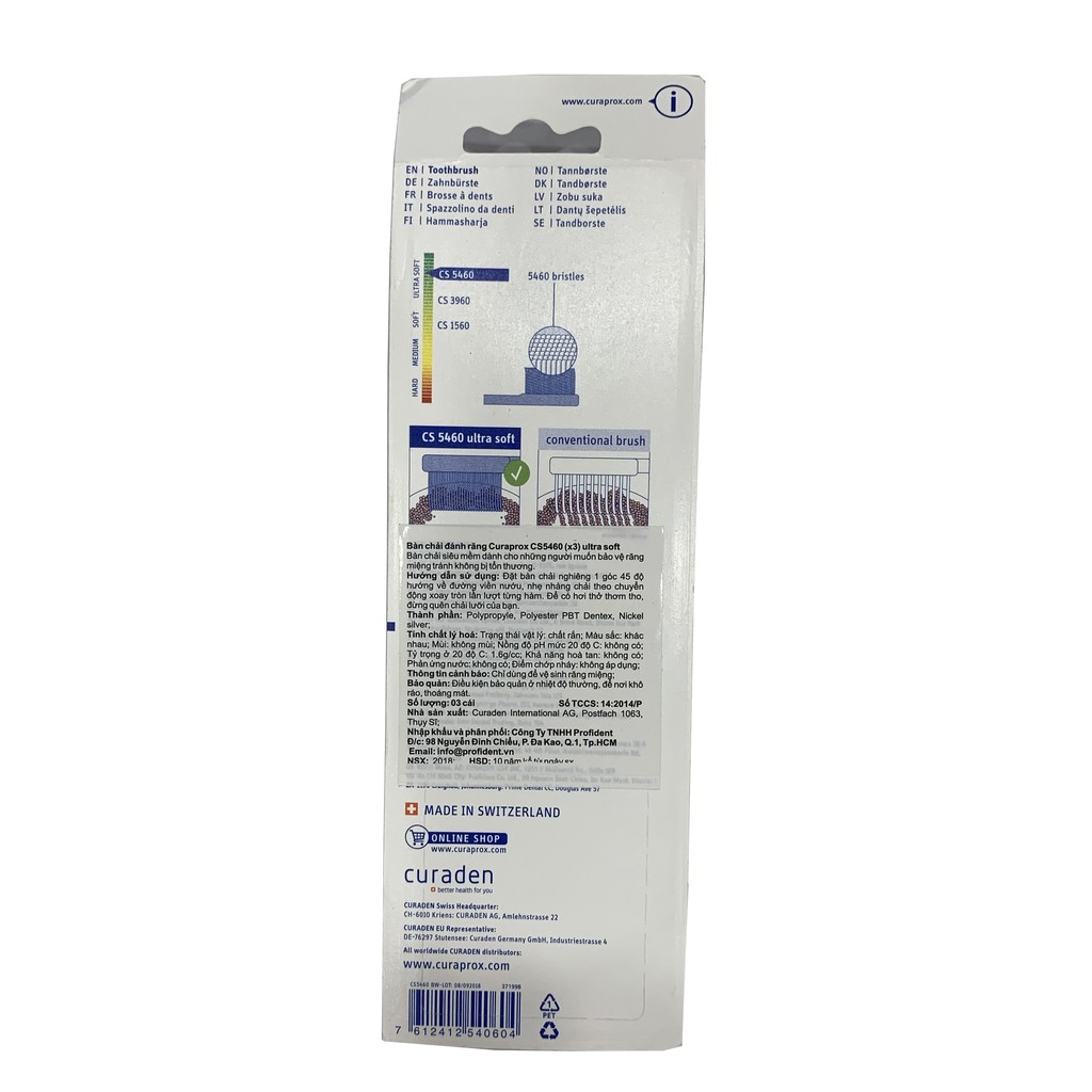 Bộ 3 Bàn Chải Đánh Răng Siêu Mềm Curaprox 5460
