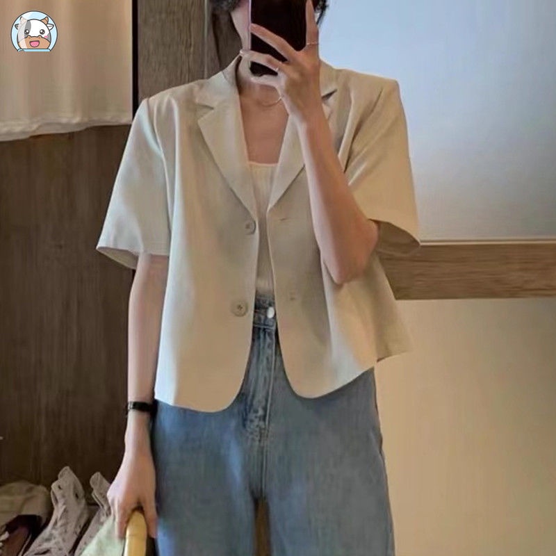 Áo Khoác blazer Mỏng Dáng Rộng Kiểu Hàn Quốc Thời Trang Mùa Hè Cho Nữ