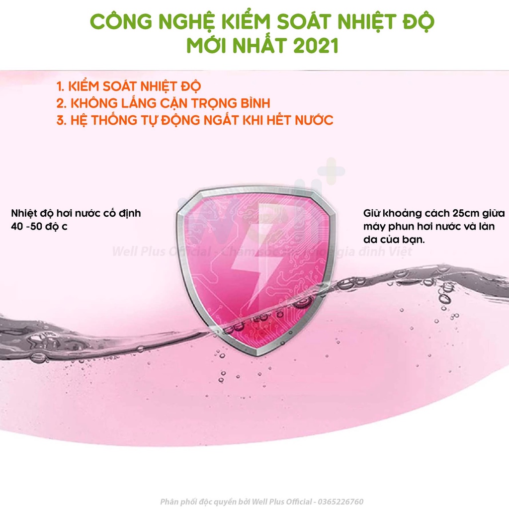 Máy Xông Hơi Mặt Mini Tại Nhà Nano Ionic Cấp Ẩm và Làm Sạch Sâu Dung Tích Lớn180ML