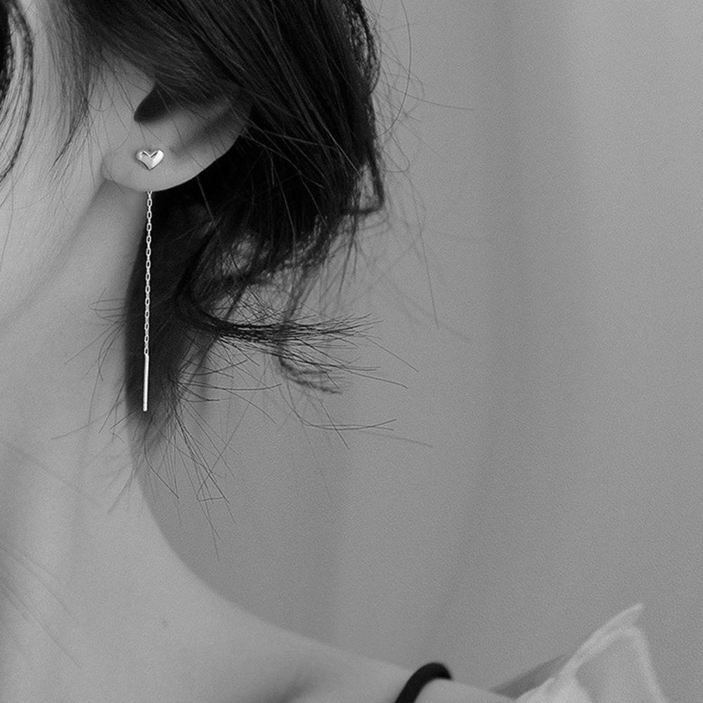 Bông Tai Dáng Dài Hình Trái Tim Phong Cách Vintage Ngọt Ngào Cho Nữ