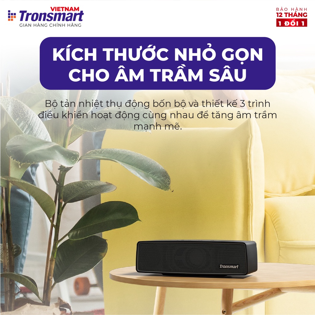 [Mã ELHACE giảm 4% đơn 300K] Loa Bluetooth mini 5.0 Tronsmart Studio 30W Chống nước IPX4 Ghép nối 100 loa - Chính hãng