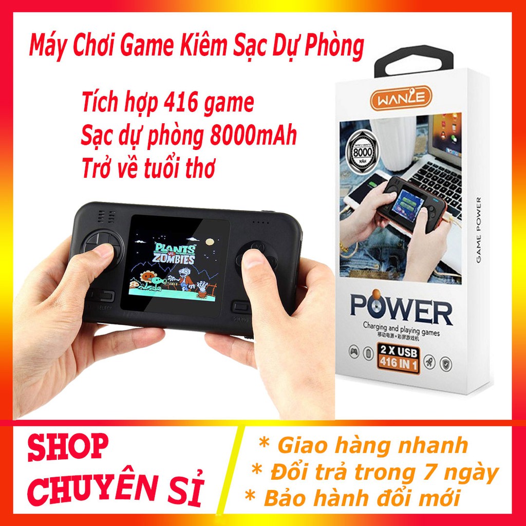 Máy Chơi Siêu Game Cầm Tay Huyền Thoại Có 416 Trò Chơi - Kiêm Sạc Dự Phòng 8000 Mah - 2 Cổng Usb 2020