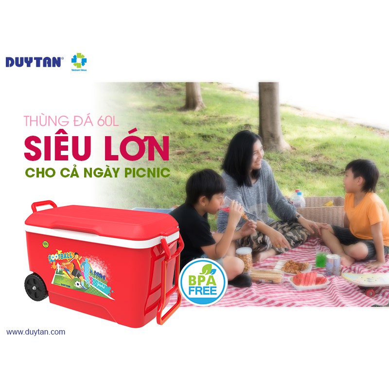 Thùng đá cao cấp Duy Tân 60 Lít ( Có bánh xe )