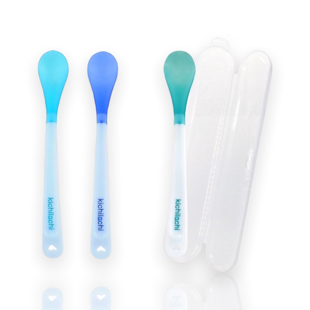 Thìa ăn dặm báo nóng cho bé Kichilachi không chứa BPA an toàn